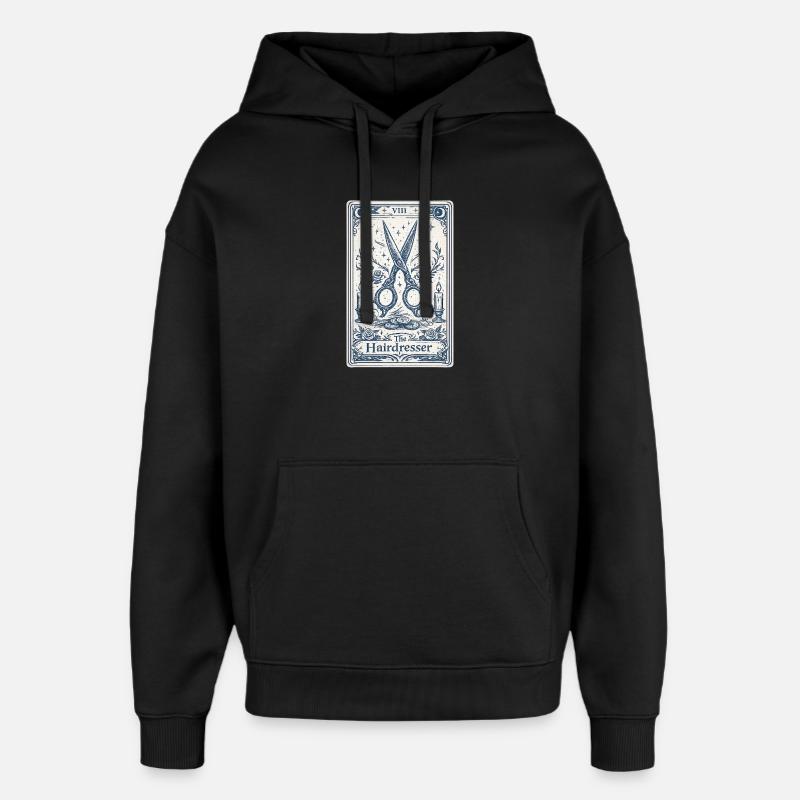 Friseur-Tarotkarten-Illustration - Oversized Unisex Hoodie von Stanley/Stella - Schwarz