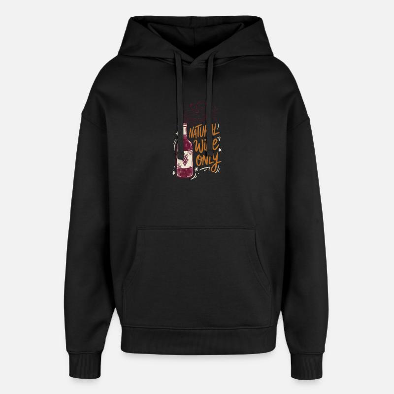Natural Wine Only - Oversized Unisex Hoodie by Stanley/Stella - black