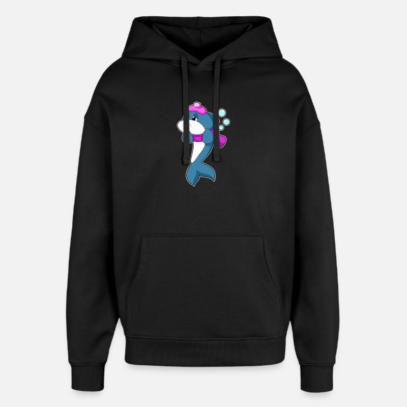 Delfin Kopfschmerzen - Oversized Unisex Hoodie von Stanley/Stella - Schwarz