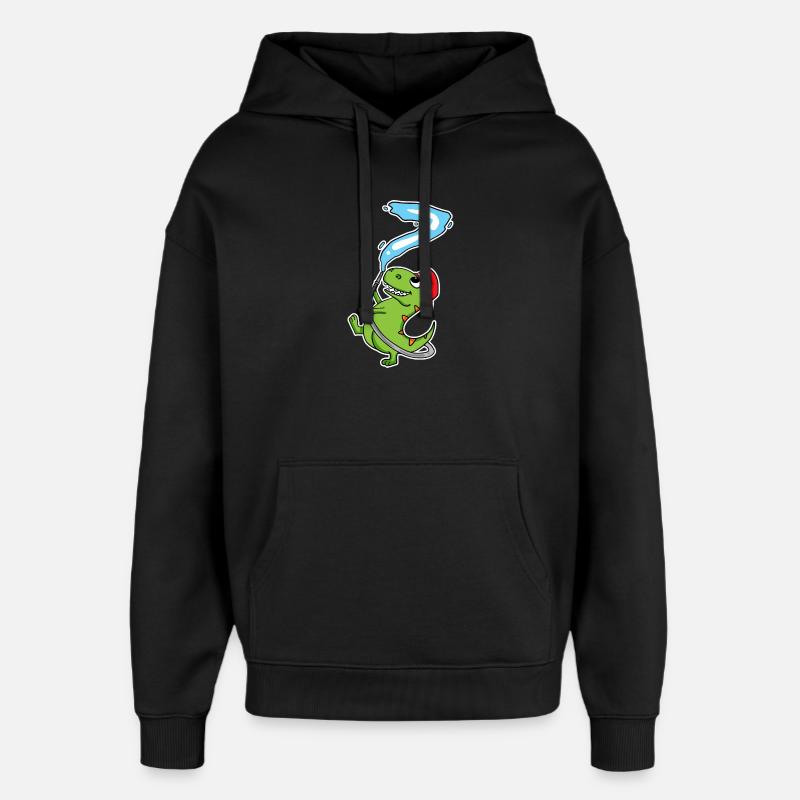 Dinosaure du 7e anniversaire - Sweat à capuche unisexe Stanley/Stella Oversized - noir