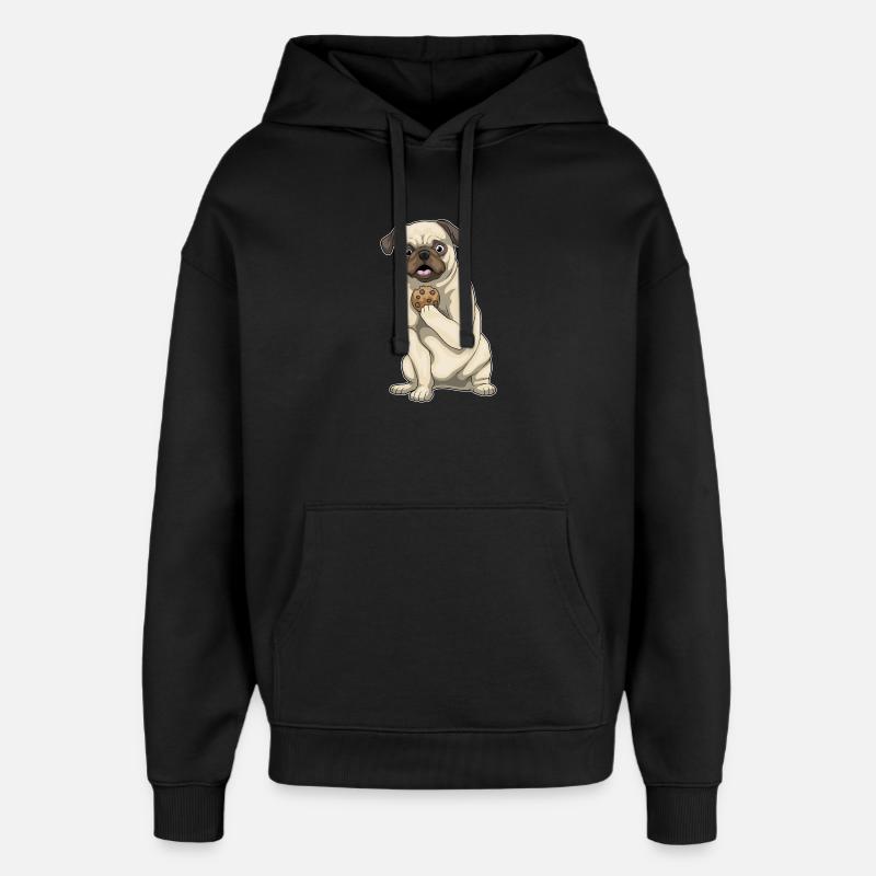 Mops Cookie - Oversized Unisex Hoodie von Stanley/Stella - Schwarz