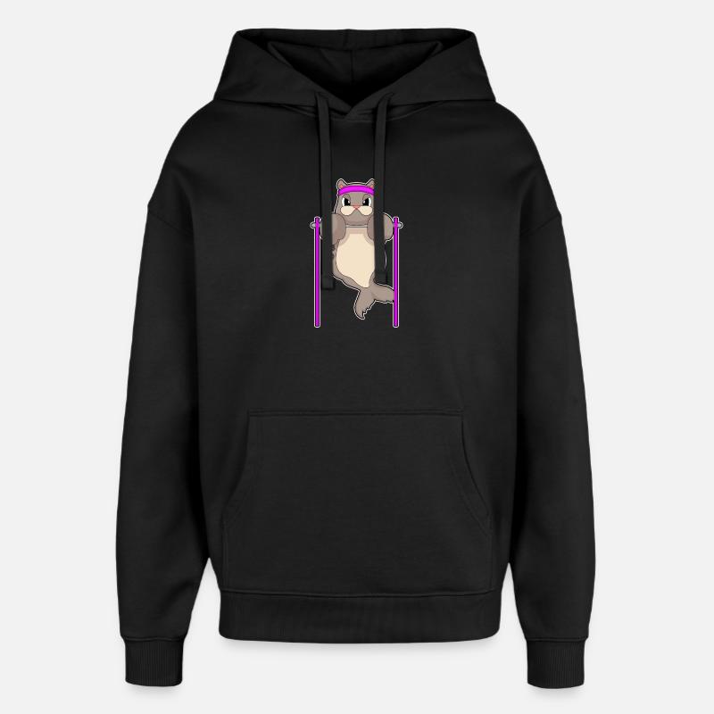 Phoque Bodybuilder Tractions Musculation - Sweat à capuche unisexe Stanley/Stella Oversized - noir