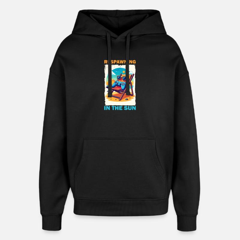 Vacances de jeu à la plage - Sweat à capuche unisexe Stanley/Stella Oversized - noir