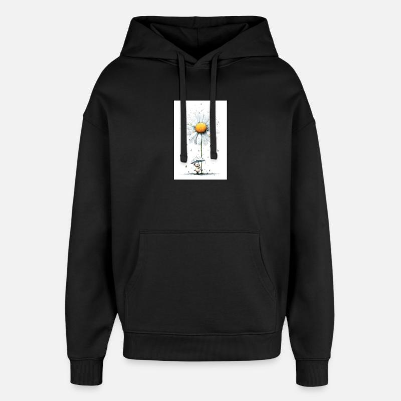 Gänseblümchen Bär mit Regenschirm - Oversized Unisex Hoodie von Stanley/Stella - Schwarz