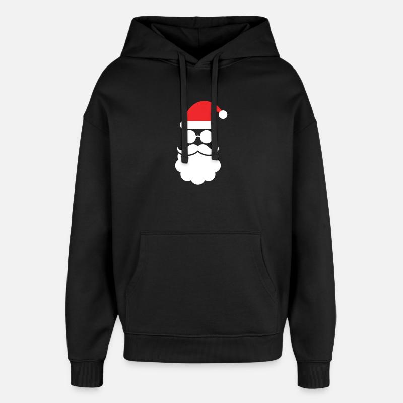 Weihnachtsmann mit Bart Minimal Kopf Design - Oversized Unisex Hoodie von Stanley/Stella - Schwarz