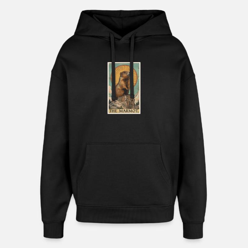 Marmottes Marmotte - Sweat à capuche unisexe Stanley/Stella Oversized - noir