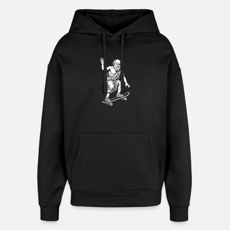 Ancien philosophe Socrate sur un skateboard - Sweat à capuche unisexe Stanley/Stella Oversized - noir