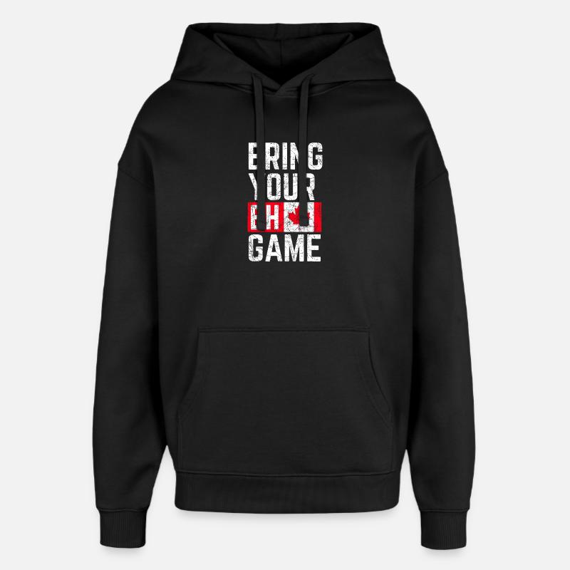 Bring dein Eh-Spiel mit - Oversized Unisex Hoodie von Stanley/Stella - Schwarz