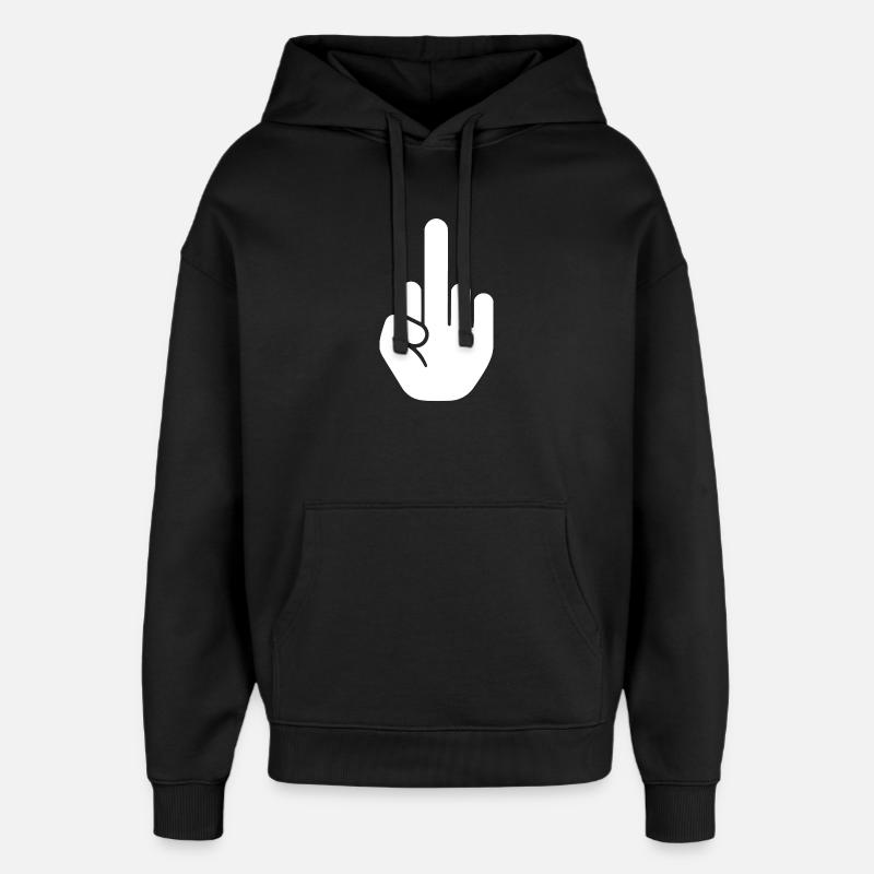 Middle finger - Oversized Unisex Hoodie by Stanley/Stella - black