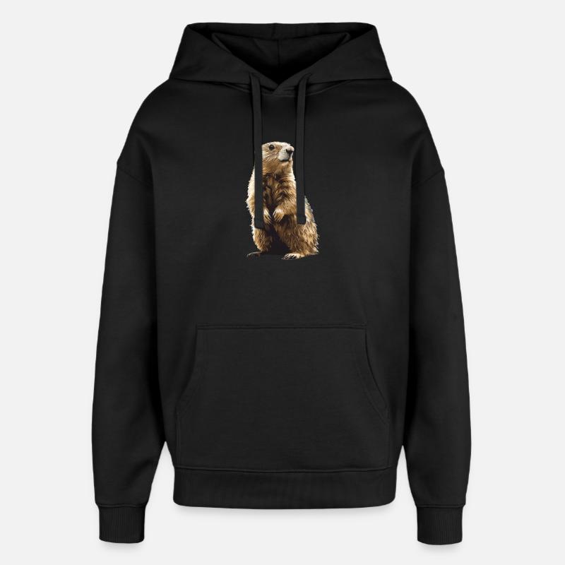 Marmottes Marmotte - Sweat à capuche unisexe Stanley/Stella Oversized - noir