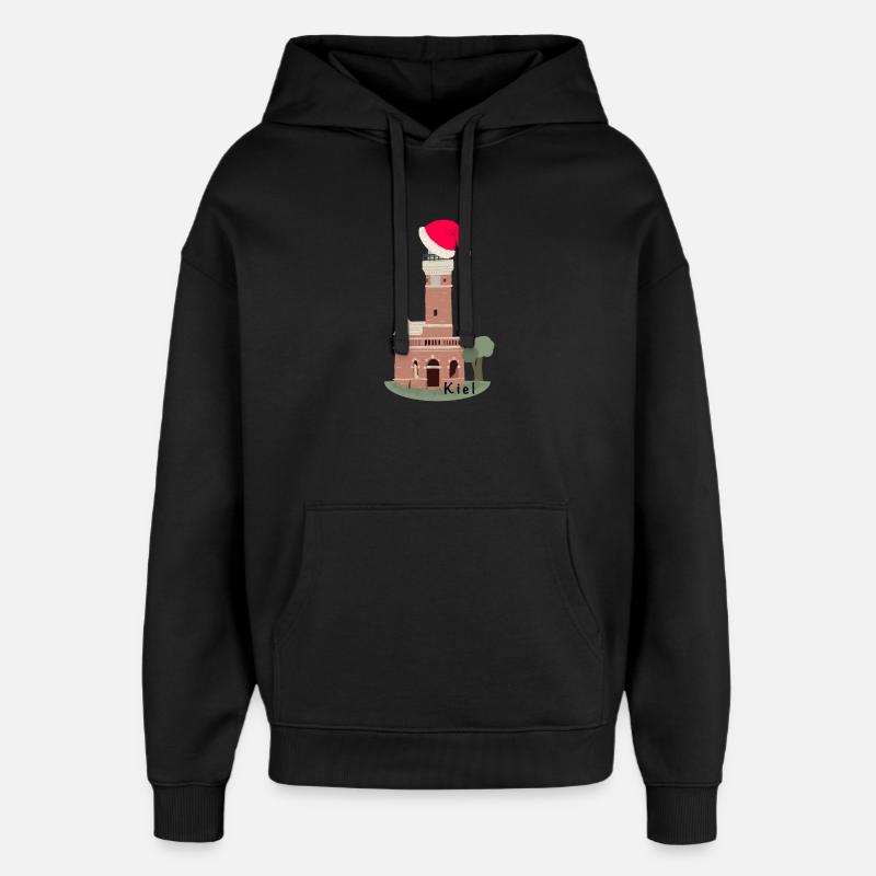 Noël, Phare de Kiel Holtenau - Sweat à capuche unisexe Stanley/Stella Oversized - noir
