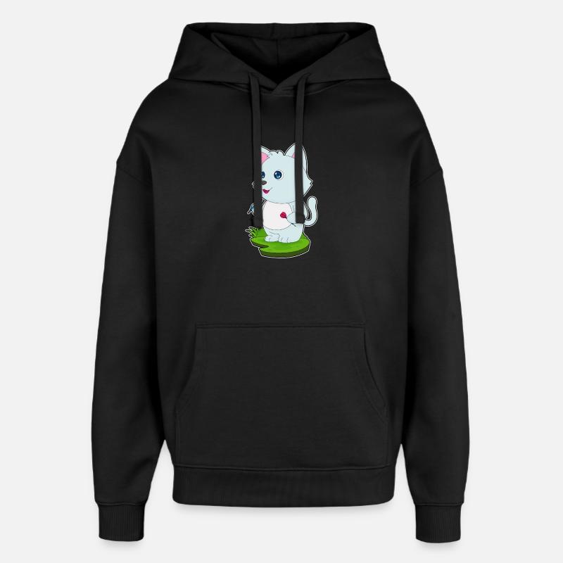Fléchette de chat - Sweat à capuche unisexe Stanley/Stella Oversized - noir