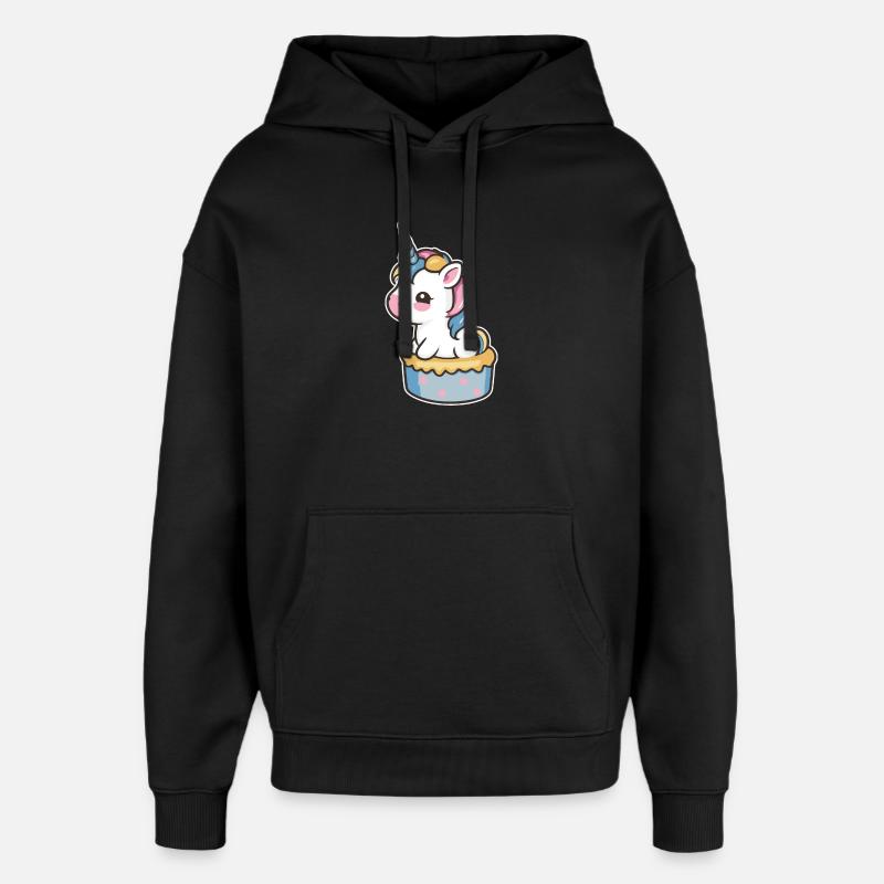 Einhorn Torte - Oversized Unisex Hoodie von Stanley/Stella - Schwarz