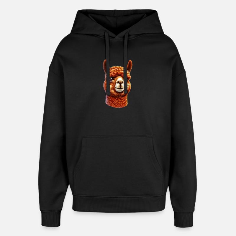 Alpaca - Oversized Unisex Hoodie by Stanley/Stella - black