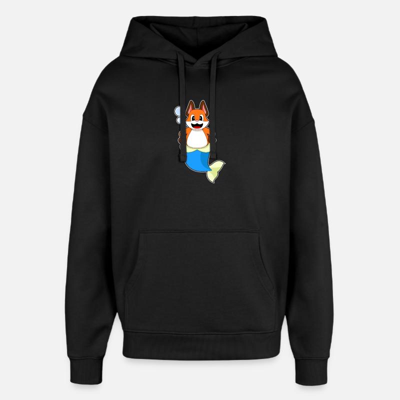 Renard sirène - Sweat à capuche unisexe Stanley/Stella Oversized - noir