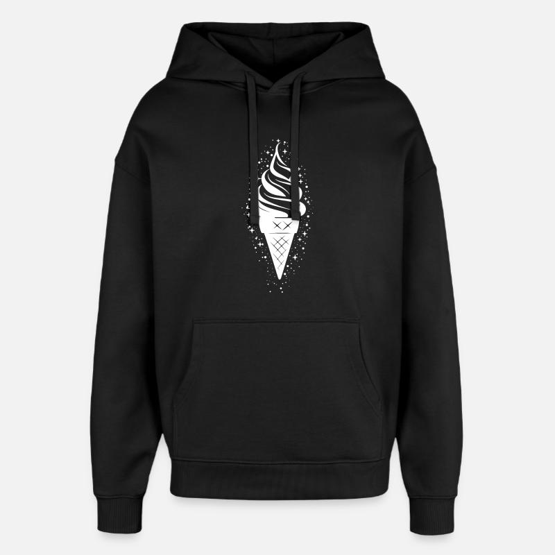 Ice cream cone sketch - Oversized Unisex Hoodie by Stanley/Stella - black