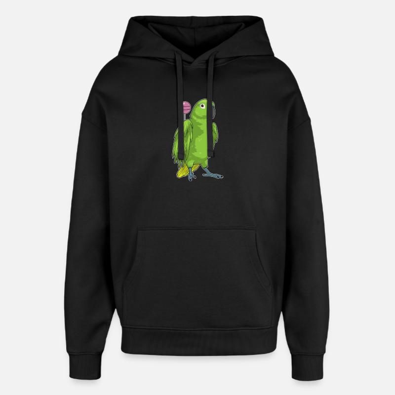 Perroquet Sucette - Sweat à capuche unisexe Stanley/Stella Oversized - noir