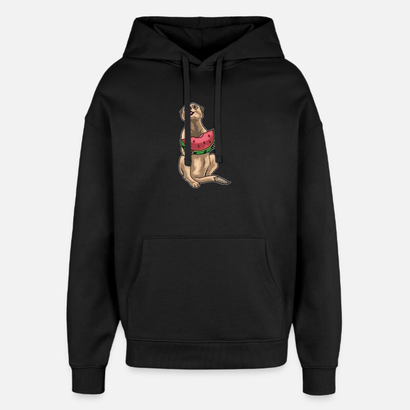 Erdmännchen Wassermelone - Oversized Unisex Hoodie von Stanley/Stella - Schwarz