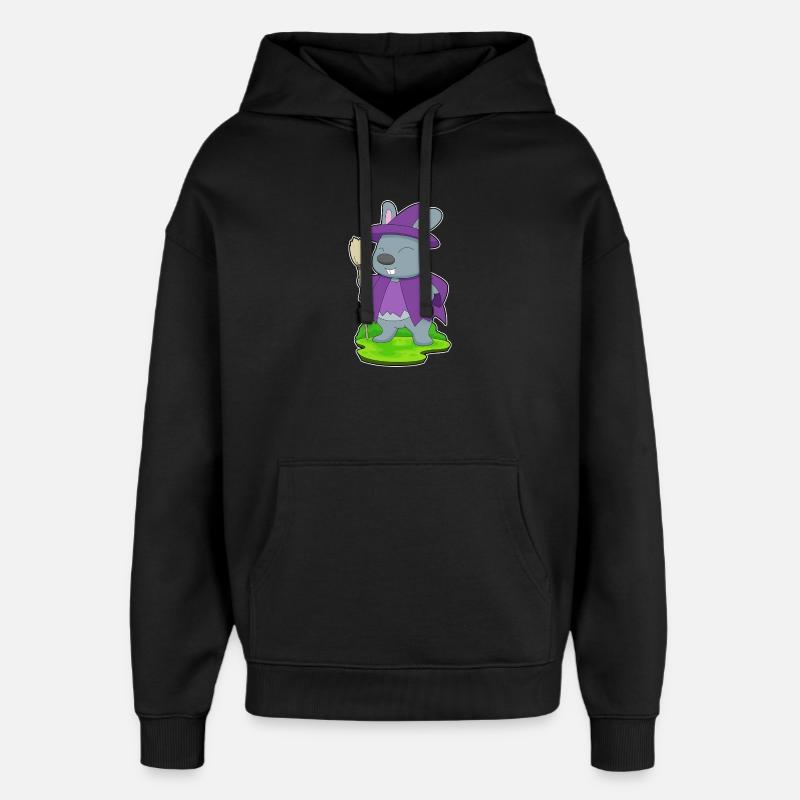 Bunny Halloween Witch - Oversized Unisex Hoodie by Stanley/Stella - black