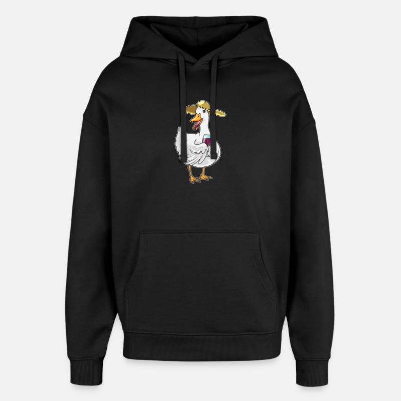 Duck red wine - Oversized Unisex Hoodie by Stanley/Stella - black