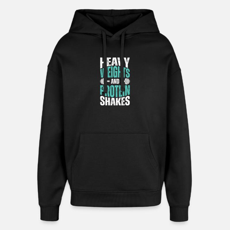Poids lourds et shakes protéinés - Sweat à capuche unisexe Stanley/Stella Oversized - noir