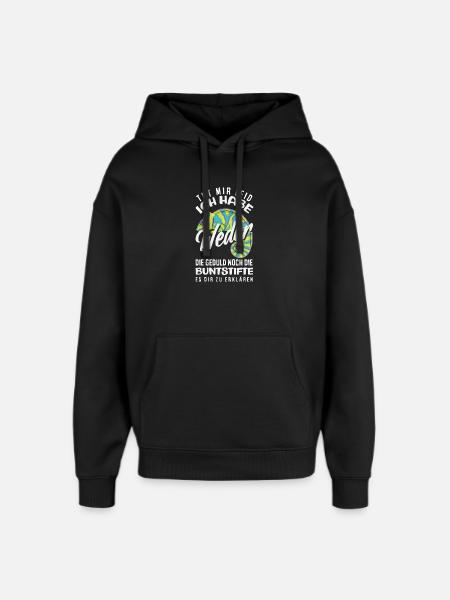 Neither patience nor crayons – sarcasm - Oversized Unisex Hoodie by Stanley/Stella - black