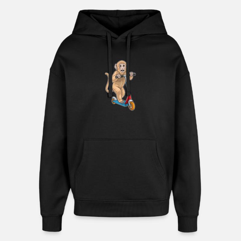 Affe Tretroller - Oversized Unisex Hoodie von Stanley/Stella - Schwarz