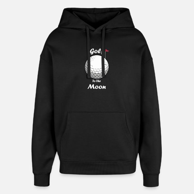 Du golf à la lune - Sweat à capuche unisexe Stanley/Stella Oversized - noir