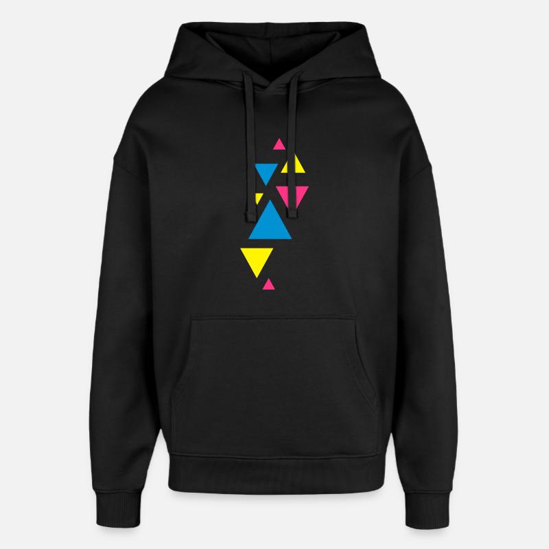 three eckedesign forms hipster - Oversized Unisex Hoodie by Stanley/Stella - black