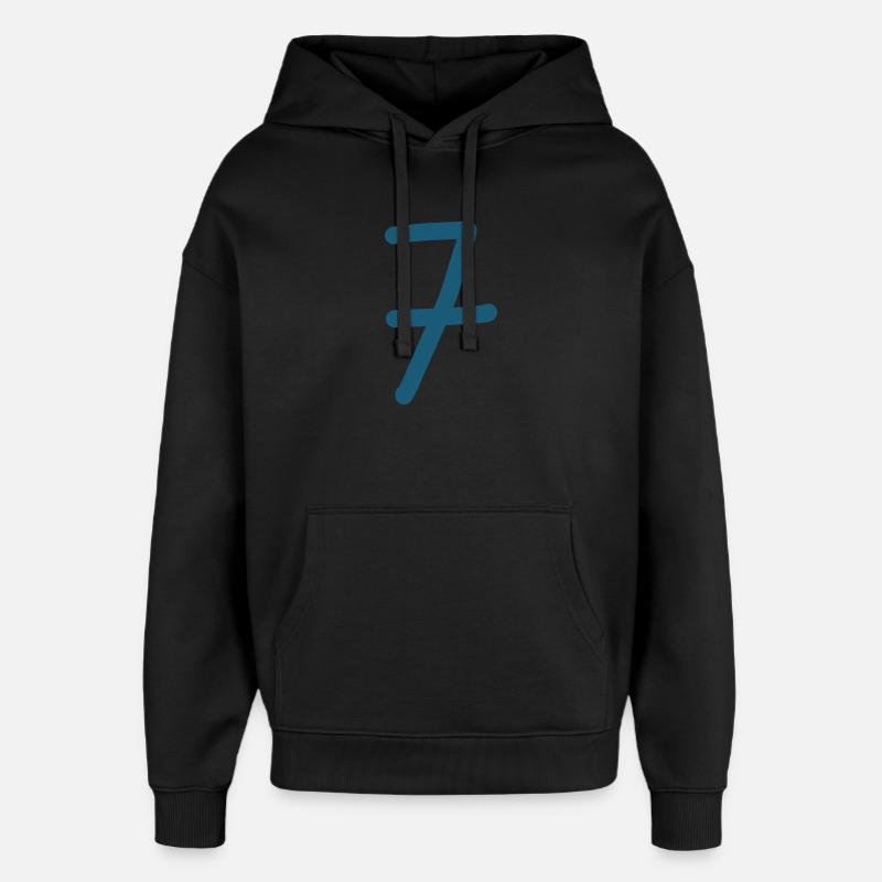 7 Numéro sept numéro anniversaire - Sweat à capuche unisexe Stanley/Stella Oversized - noir