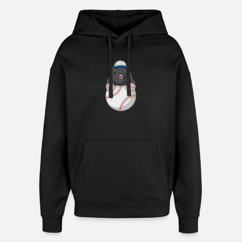 Mole Baseball - Oversized Unisex Hoodie by Stanley/Stella - black