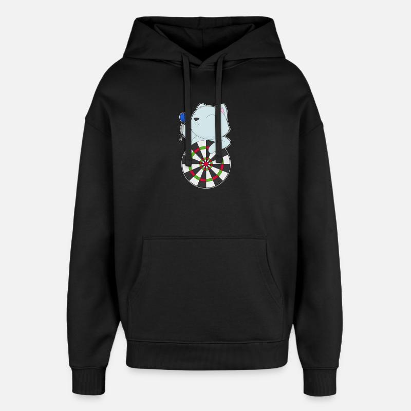 Cible de fléchettes pour chat - Sweat à capuche unisexe Stanley/Stella Oversized - noir