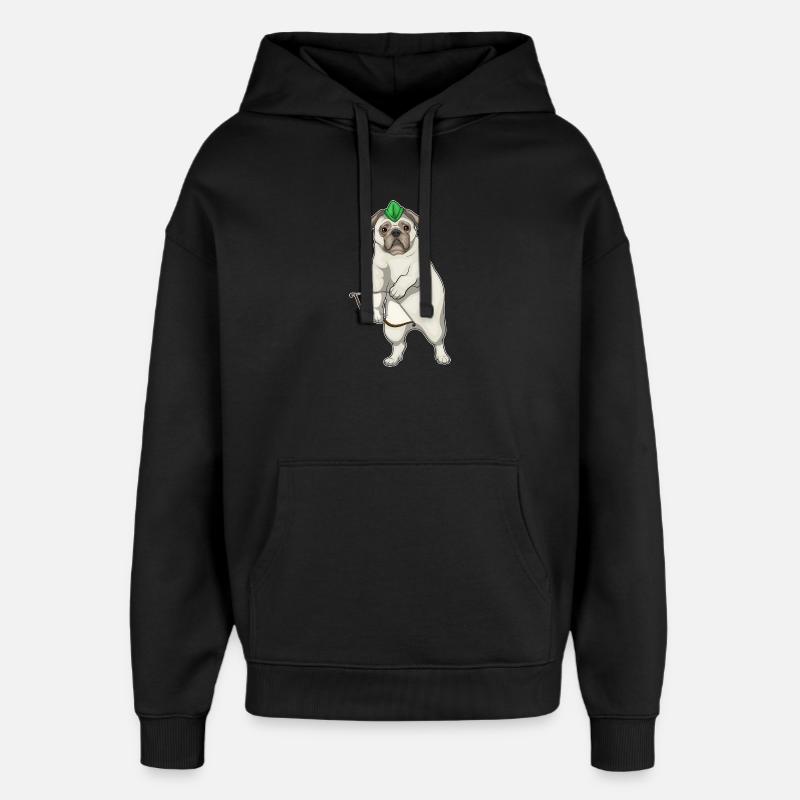 Mops Bogenschütze Bogen - Oversized Unisex Hoodie von Stanley/Stella - Schwarz