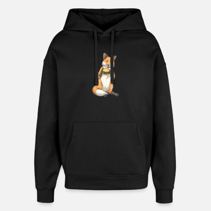 Fuchs Burger - Oversized Unisex Hoodie von Stanley/Stella - Schwarz