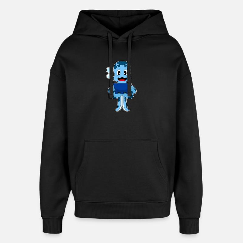 Krake Laptop - Oversized Unisex Hoodie von Stanley/Stella - Schwarz