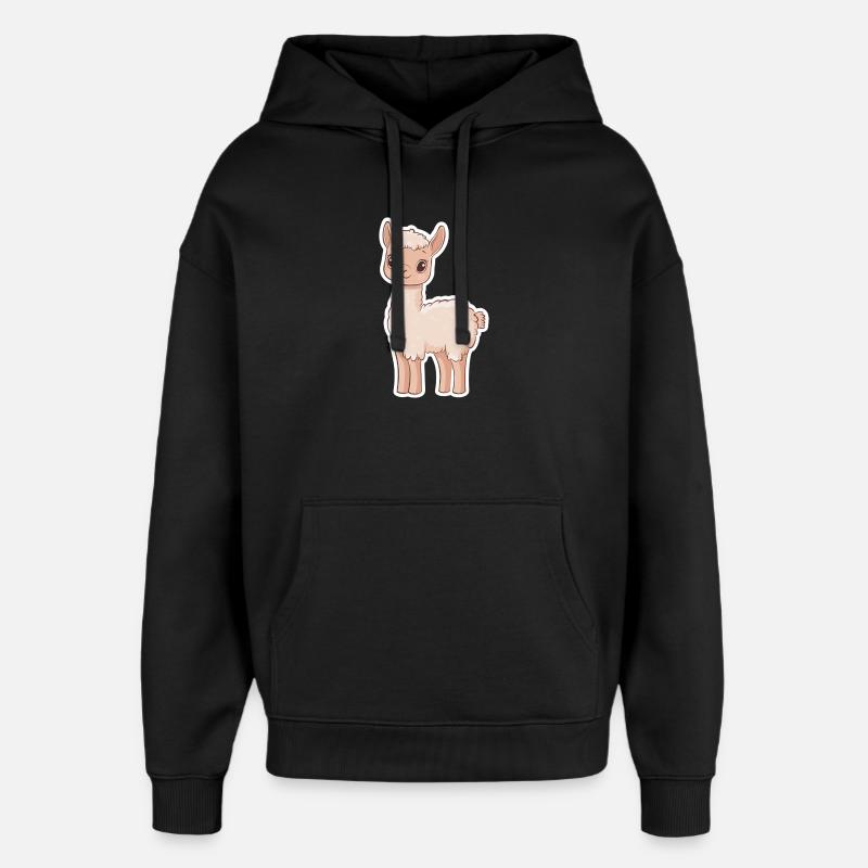 Lama Alpaka Llama - Oversized Unisex Hoodie von Stanley/Stella - Schwarz