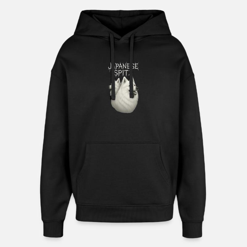 Spitz japonais - Sweat à capuche unisexe Stanley/Stella Oversized - noir