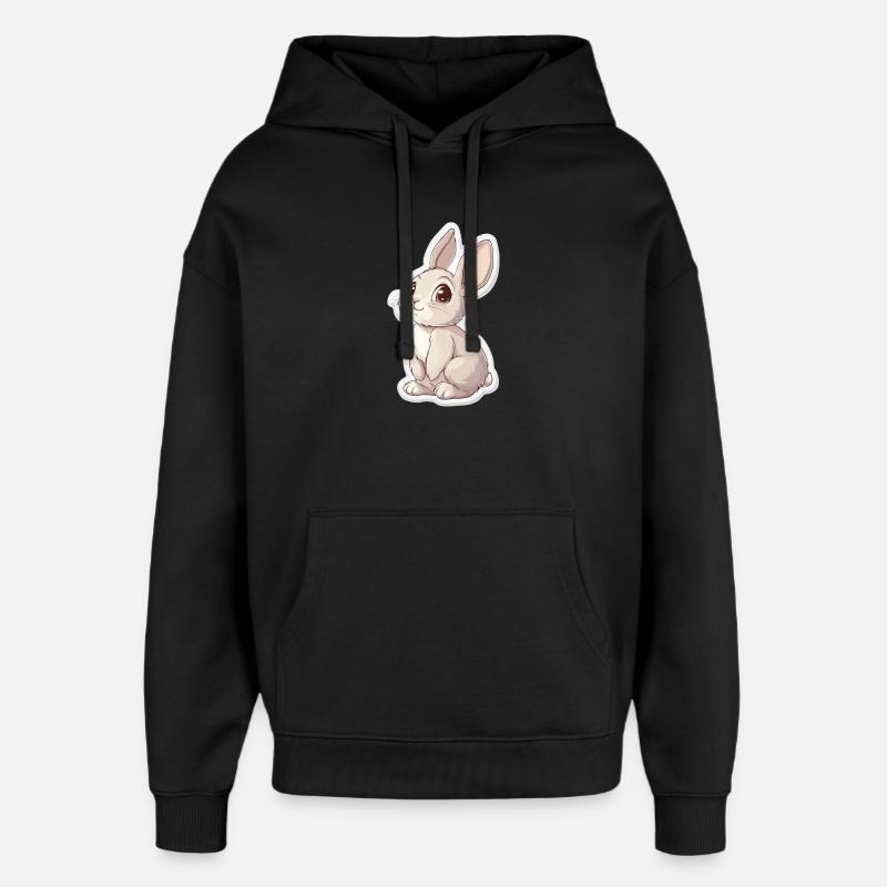 Hase - Oversized Unisex Hoodie von Stanley/Stella - Schwarz