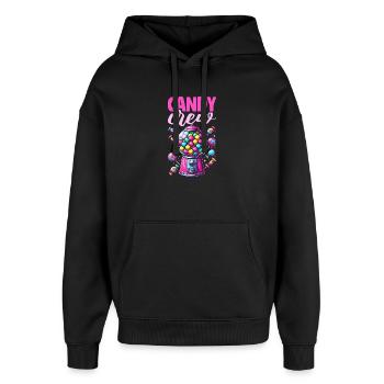 Candy Crew Deko Süßigkeitenliebhaber Naschkatze - Oversized Unisex Hoodie von Stanley/Stella - Schwarz - Vorne - AI Model Female 172 light (172cm) & AI Model Male 185 light (185cm)