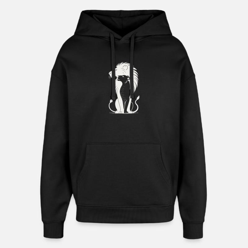 Silhouette du Lion Royal - Sweat à capuche unisexe Stanley/Stella Oversized - noir