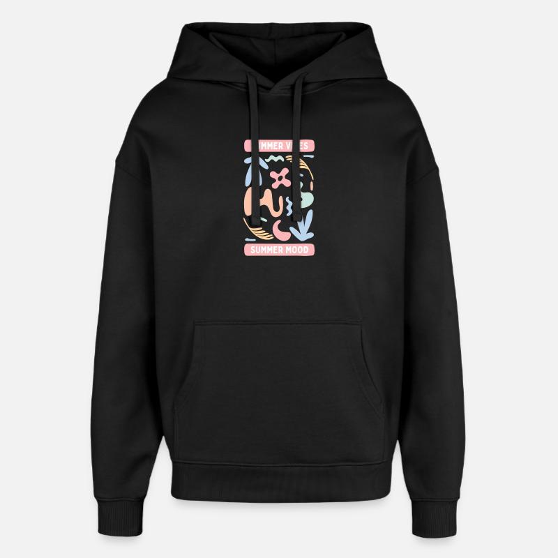 Vibes d'Été Abstraites Pastel - Sweat à capuche unisexe Stanley/Stella Oversized - noir