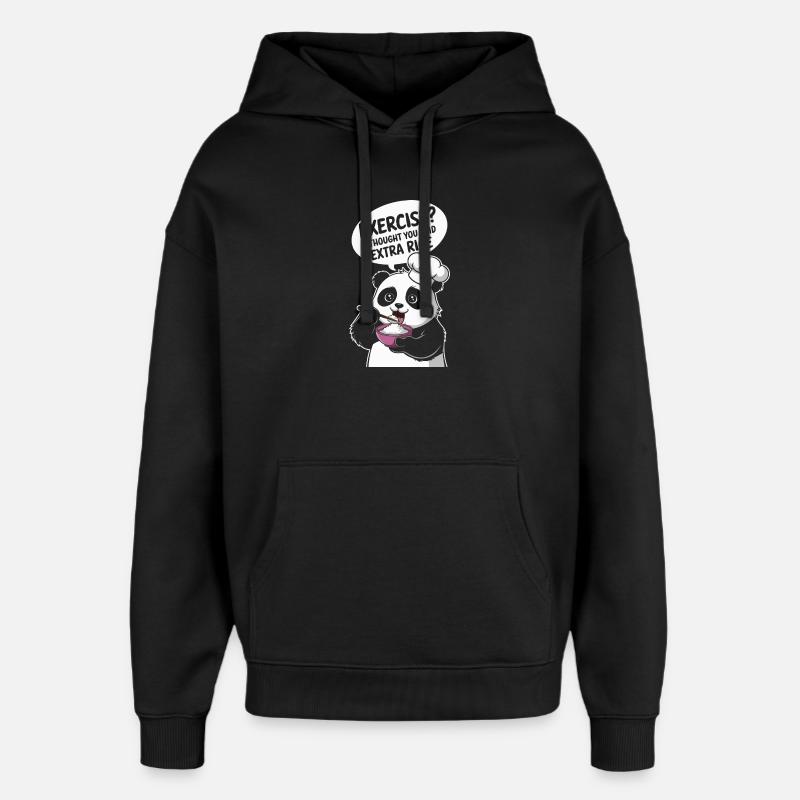 Panda Küchenchef Extra Rice - Oversized Unisex Hoodie von Stanley/Stella - Schwarz