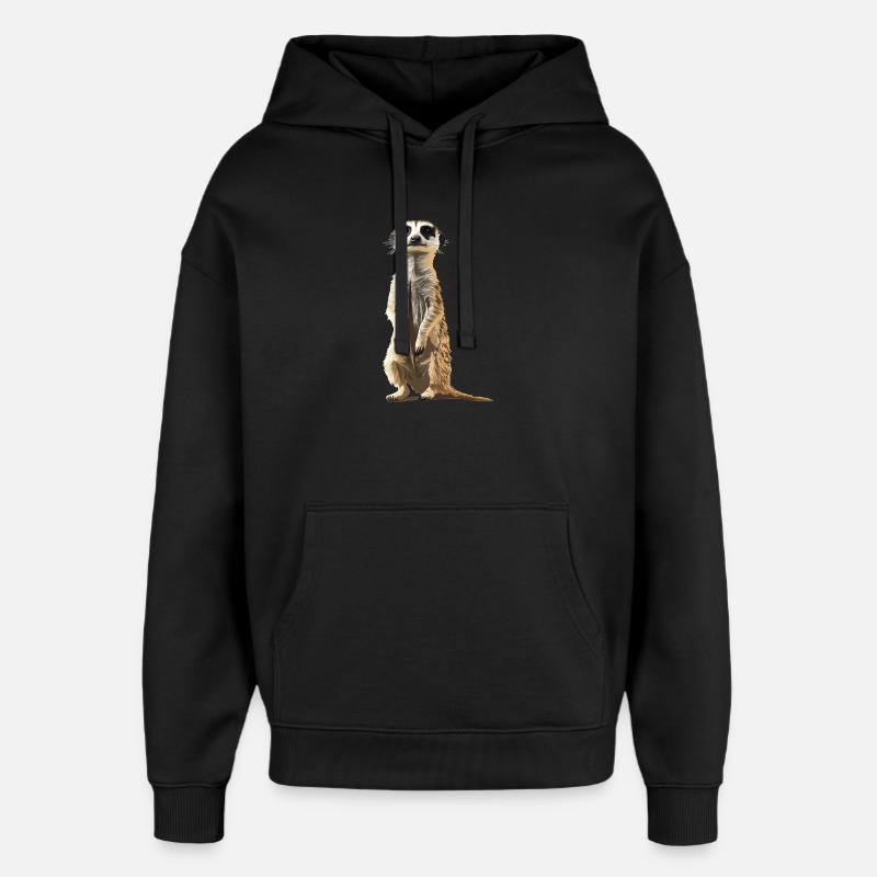Suricate Erdmännchen - Sweat à capuche unisexe Stanley/Stella Oversized - noir