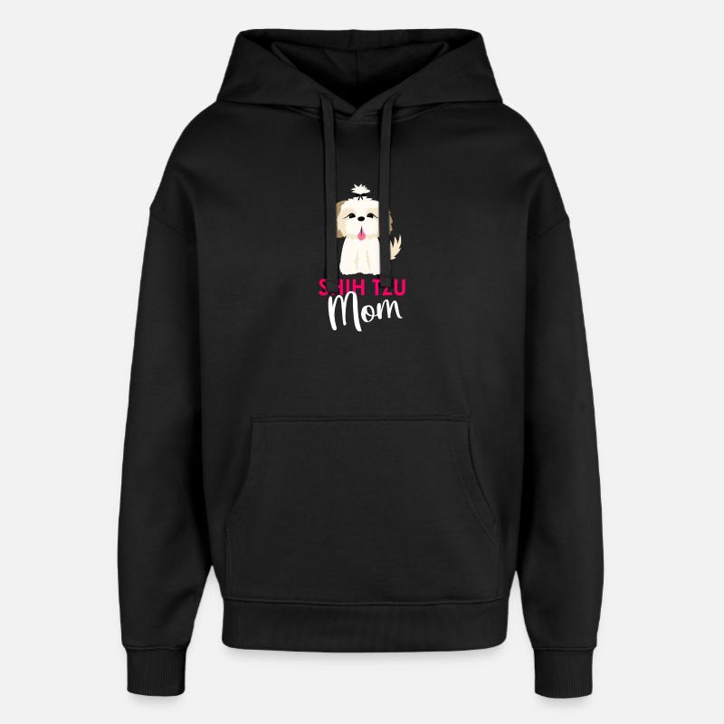 Chien Shih Tzu - Sweat à capuche unisexe Stanley/Stella Oversized - noir