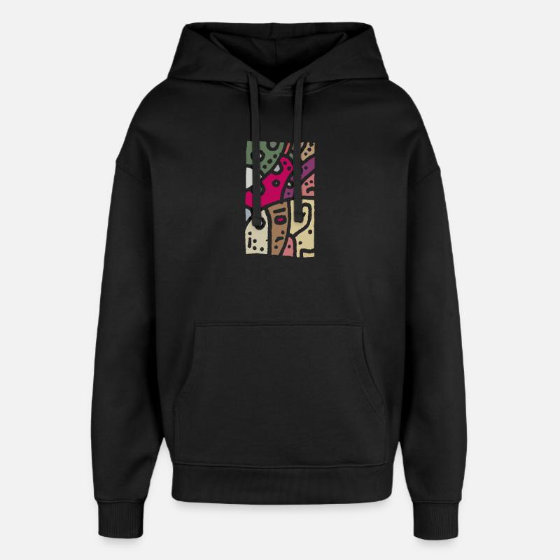Modèle art - ethno couleur - Sweat à capuche unisexe Stanley/Stella Oversized - noir