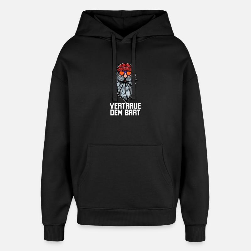 Humorvoll Bart Ziegenbart Statement Bartfrisur - Oversized Unisex Hoodie von Stanley/Stella - Schwarz