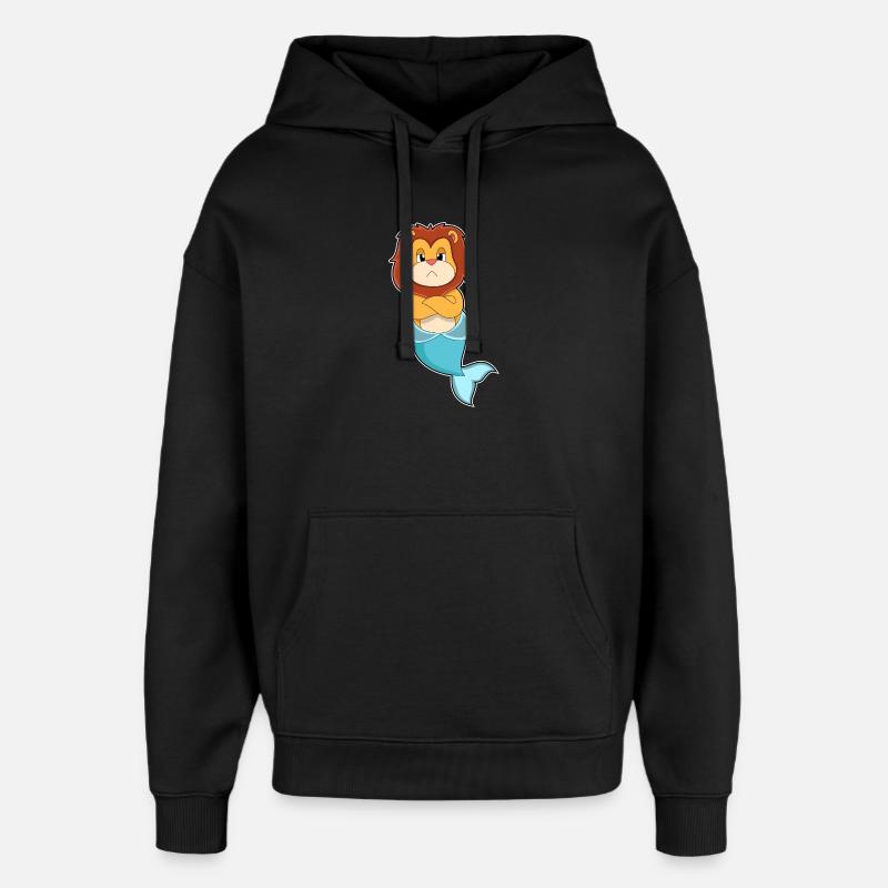Sirène Lion - Sweat à capuche unisexe Stanley/Stella Oversized - noir