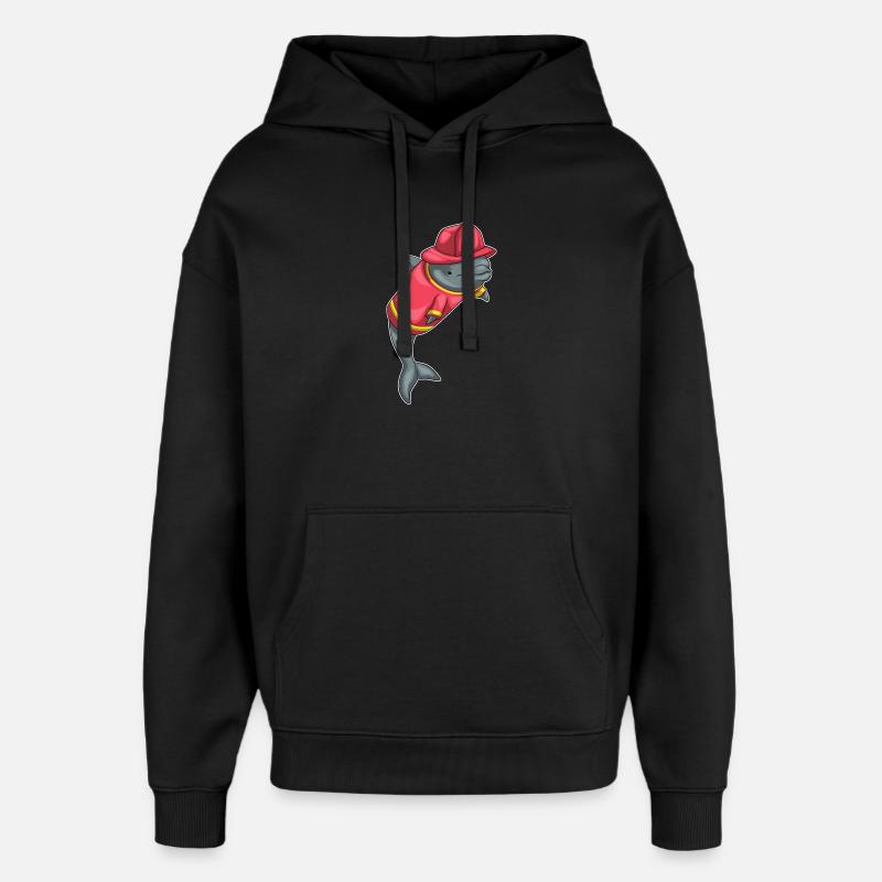 Pompiers de Delfin - Sweat à capuche unisexe Stanley/Stella Oversized - noir