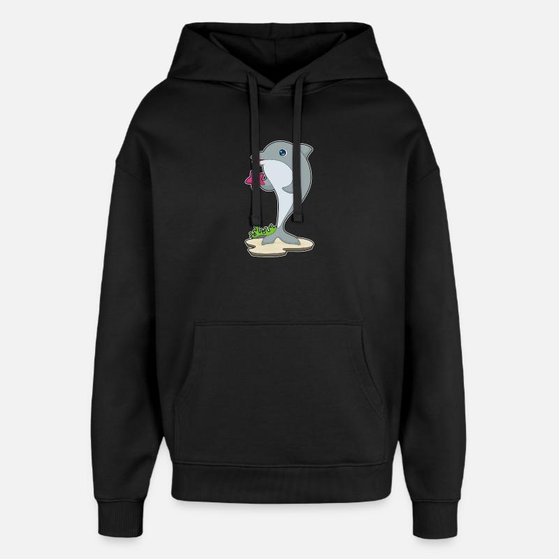 Dauphin étoile de mer - Sweat à capuche unisexe Stanley/Stella Oversized - noir