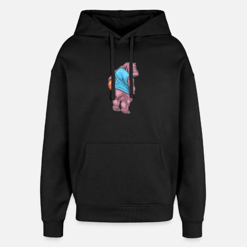 Hippopotame Basketteur Basketteur - Sweat à capuche unisexe Stanley/Stella Oversized - noir